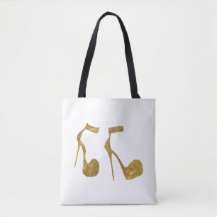 Bolso De Tela Zapatos de tacón alto de Purpurina dorado