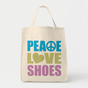 Bolso De Tela Zapatos del amor de la paz