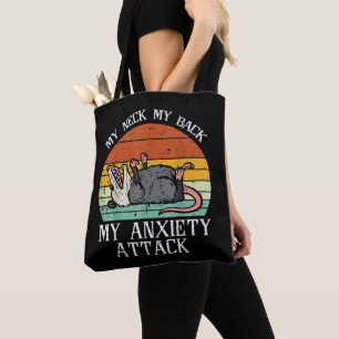 Bolso De Tela Zarigüeya Mi Cuello Atrás Ataque de Ansiedad Canci