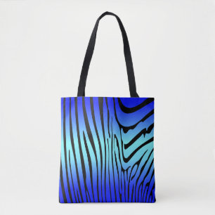 Bolso De Tela Zebra Blue