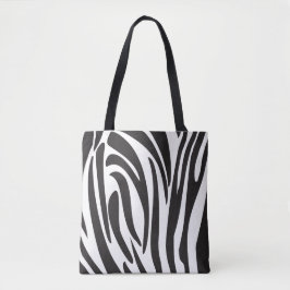 Bolso De Tela Zebra franjas en blanco y negro, diseño moderno