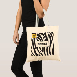 Bolso De Tela Zebra franjas en blanco y negro, diseño moderno