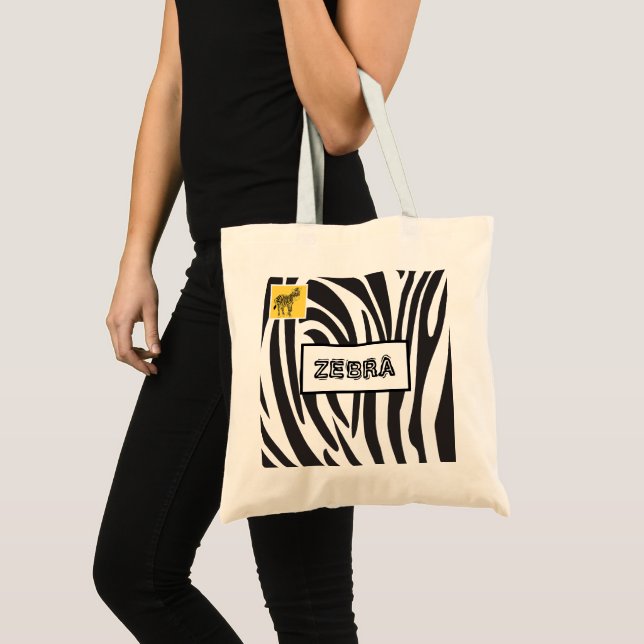 Bolso De Tela Zebra franjas en blanco y negro, diseño moderno (Anverso (producto))