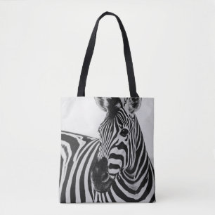 BOLSO DE TELA ZEBRA NEGRA Y BLANCA