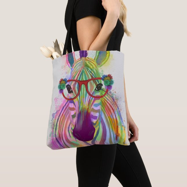 Bolso De Tela Zebra Rainbow Splash (Detalle)
