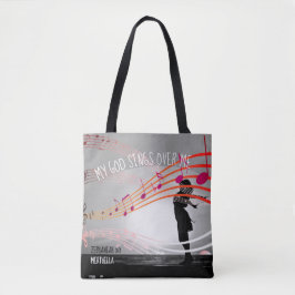 Bolso De Tela Zefhanías 3:17 MI DIOS CANTA SOBRE MÍ Cristiano Gr