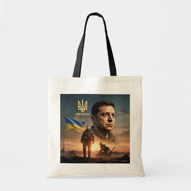 Bolso De Tela Zelenskyy, líder ucraniano United24 (Frente)