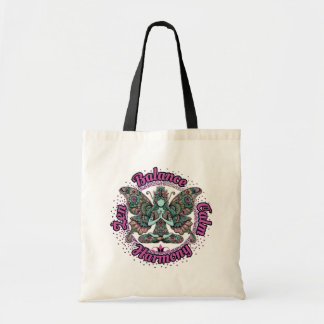 Bolso De Tela Zen Balance Calm Harmony Butterfly Meditation