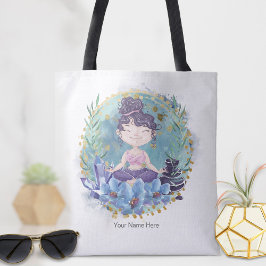 Bolso De Tela Zen Chica Yoga Spa Roca Flores Cristales Espiritua