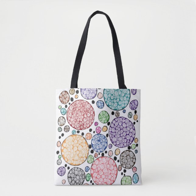 Bolso De Tela Zentangle circles pattern (Anverso)