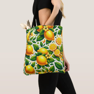 Bolso De Tela Zesty Lemon Whirl: una sinfonía de cítricos