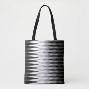 Bolso De Tela Zig Zag Black Gray Pattern