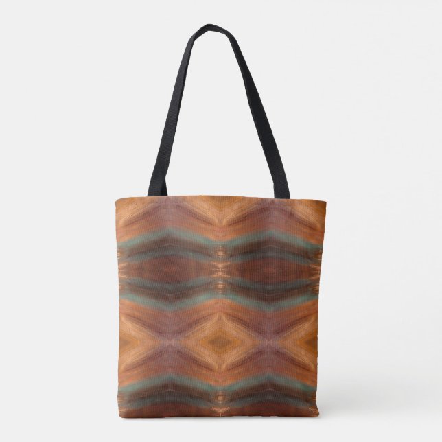 Bolso De Tela Zig Zag, Southwestern Aztec, Native Style Tote Bag (Reverso)