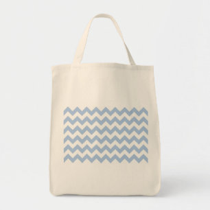 Bolso De Tela Zigzag azul claro y blanco