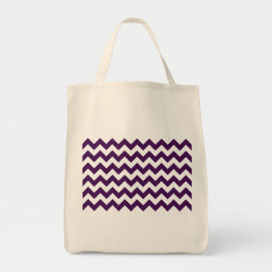 Bolso De Tela Zigzag morado y blanco