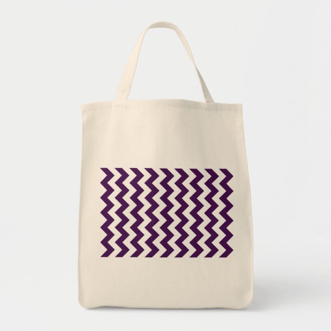 Bolso De Tela Zigzag morado y blanco (Frente)