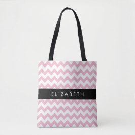 Bolso De Tela Zigzag Rosado, Chevron Rosa, Patrón De Ondas, Su N