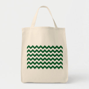 Bolso De Tela Zigzag verde y blanco