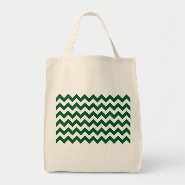 Bolso De Tela Zigzag verde y blanco (Frente)