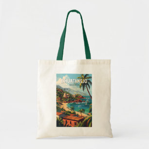 Bolso De Tela Zihuatanejo México Viaje Arte Vintage