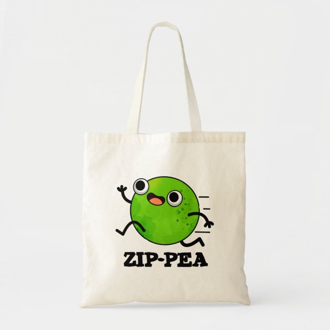 Bolso De Tela Zip-pea Funny Zippy Pea Pun (Frente)