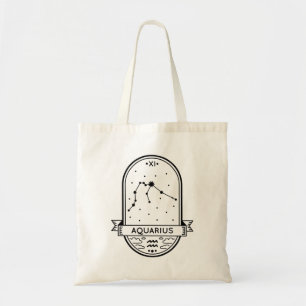 BOLSO DE TELA ZODIAC BADGE CONSTELLATION AQUARIUS STROKE