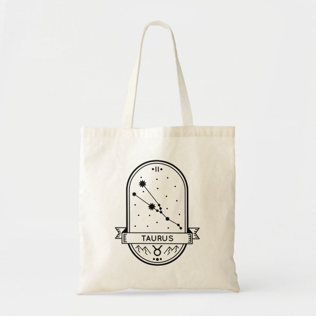 BOLSO DE TELA ZODIAC BADGE CONSTELLATION TAURUS STROKE (Frente)
