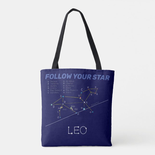 Bolso De Tela Zodiac Constellation Leo (Reverso)