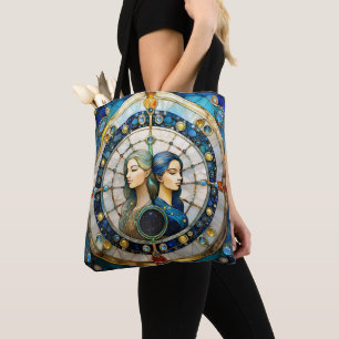 Bolso De Tela Zodiac - Gemini Los Gemelos