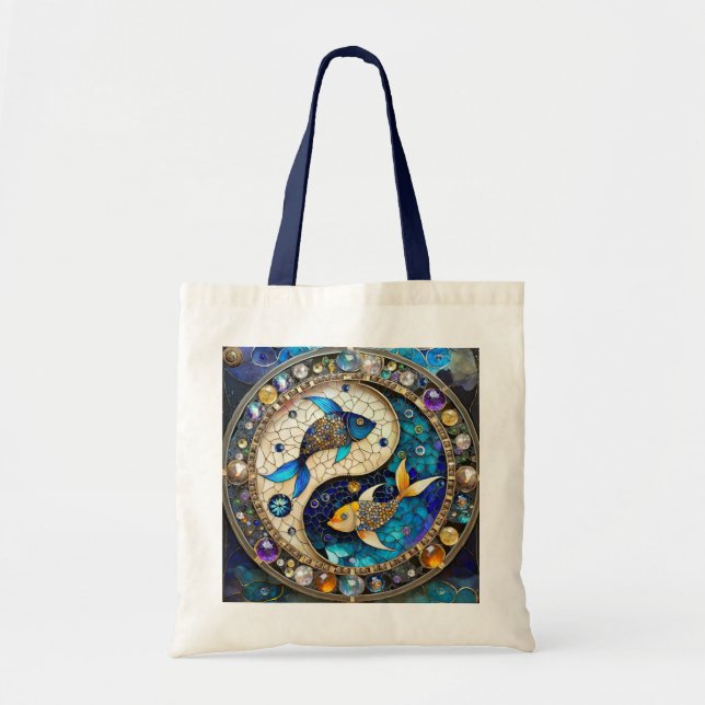 Bolso De Tela Zodiac - Pisces Fish Yin y Yang (Frente)