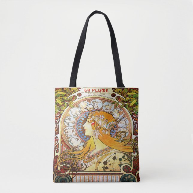 Bolso De Tela Zodiaco 1896 de Alfons Mucha (Anverso)