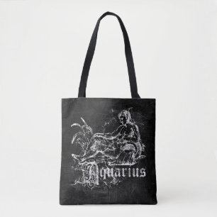 Bolso De Tela Zodiaco Acuario Vintage