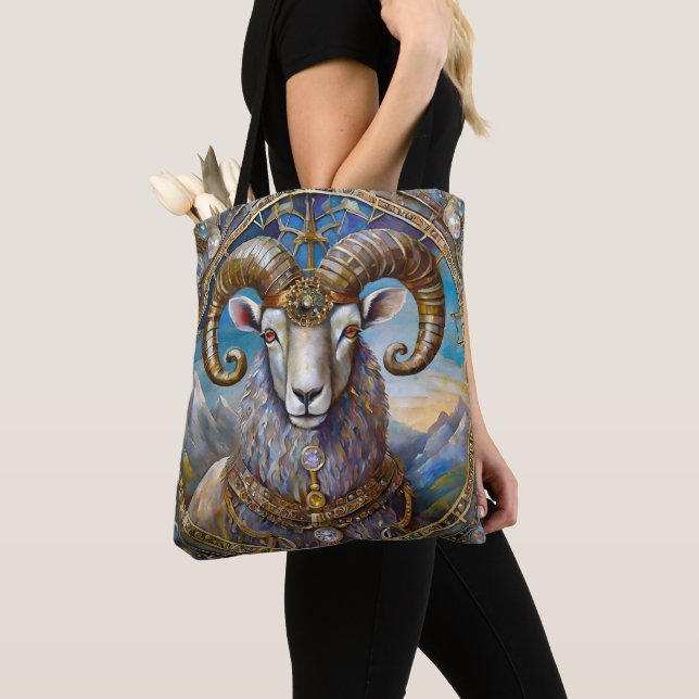 Bolso De Tela Zodiaco - Aries The Ram (Detalle)