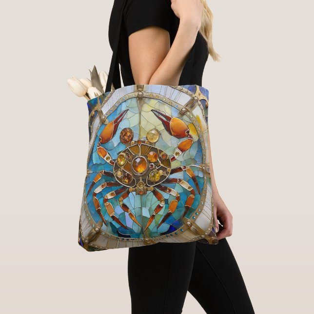 Bolso De Tela Zodiaco - Cáncer El Cangrejo (Detalle)