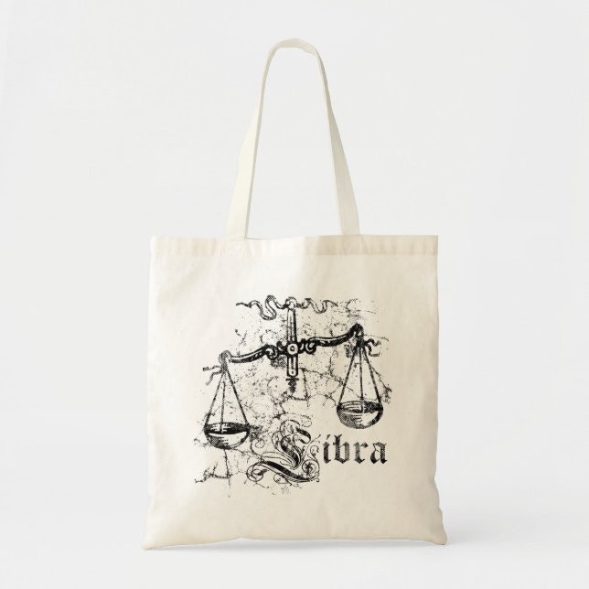 Bolso De Tela Zodiaco Libra Vintage (Frente)