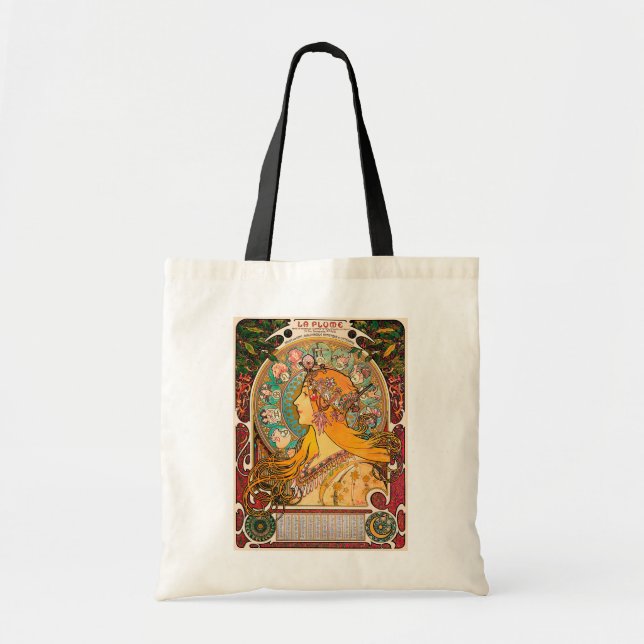 Bolso De Tela Zodiaco, Mucha (Frente)