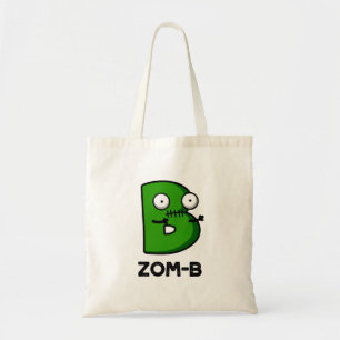 Bolso De Tela Zomb-b Funny Halloween Zombie Alphabet B Pun