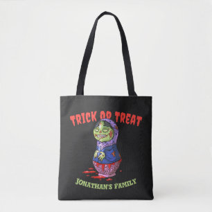 Bolso De Tela Zombie Doll Trick o Trate Halloween