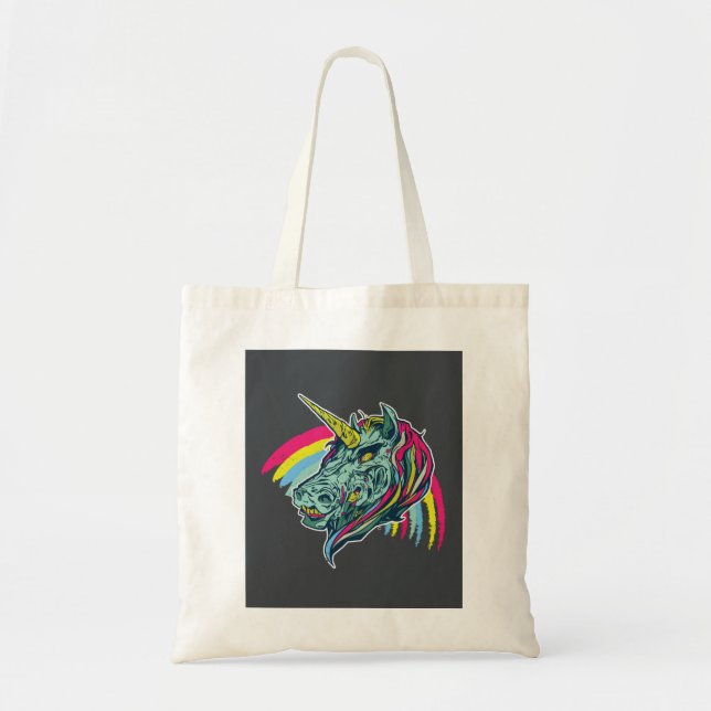 Bolso De Tela Zombie Unicorn (Frente)