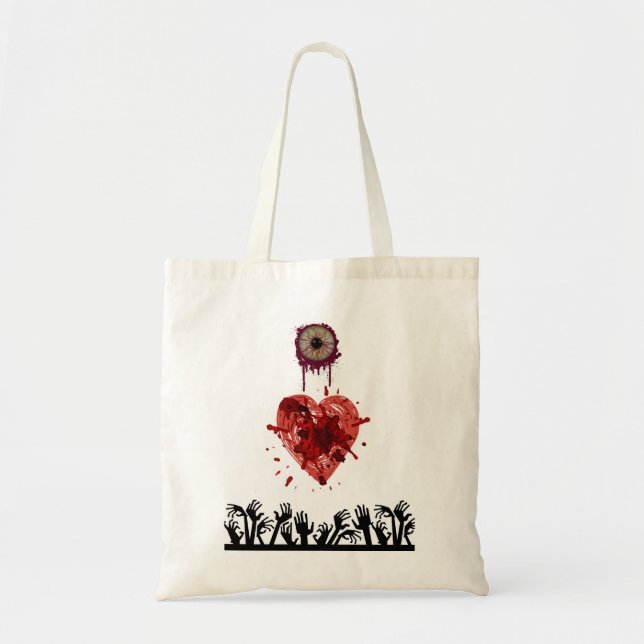 Bolso De Tela Zombis del corazón del ojo (Frente)