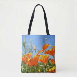 Bolso De Tela Zomers gevoel van wilde oranje bloemen.
