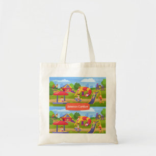 Bolso De Tela Zona de juegos infantil alegre y colorida