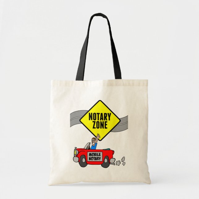 Bolso De Tela Zona notarial móvil Rótulo de carretera amarillo a (Frente)