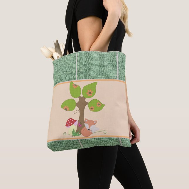 Bolso De Tela Zorro bajo árbol (Detalle)