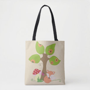 Bolso De Tela Zorro bajo árbol