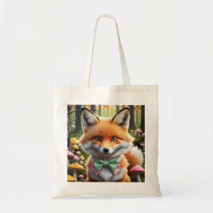 Bolso De Tela Zorro de corte con un arco verde y rosado