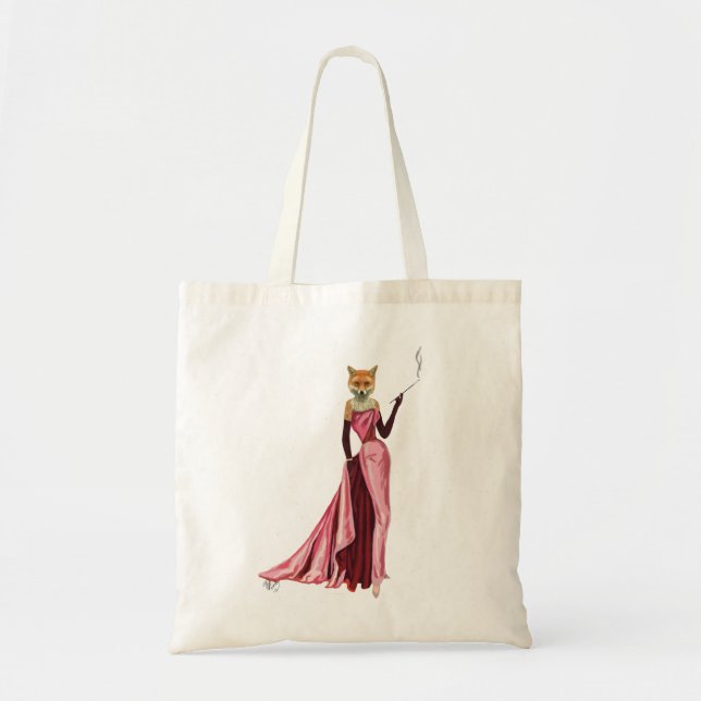 Bolso De Tela Zorro de glamour en rosa (Frente)