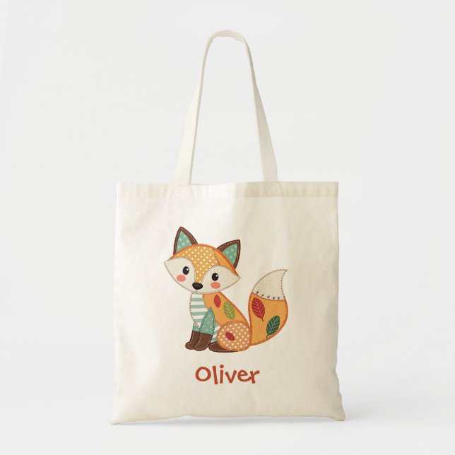 Bolso De Tela Zorro de Patchwork Adorable (Frente)