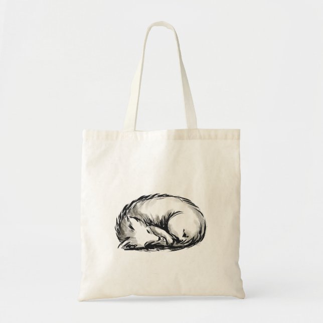 Bolso De Tela Zorro dormido lindo (Frente)