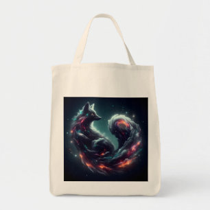 Bolso De Tela Zorro Espiritual Fantástico de Luz Estelar Cósmica